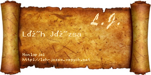 Léh Józsa névjegykártya